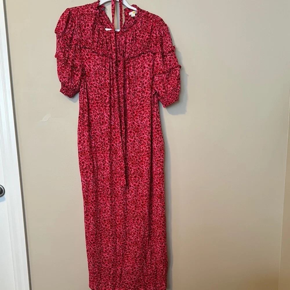 Boden l Elegant Red Floral Dress - Picture 1 of 7